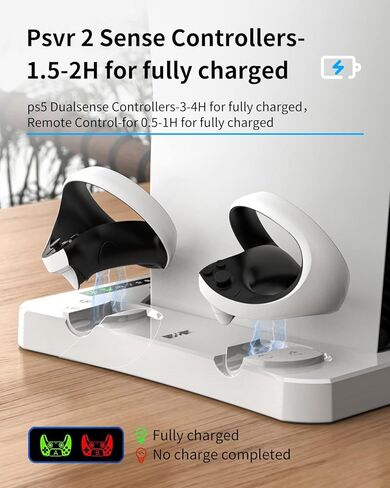 AOLION [5 in 1] PSVR 2 Charging Station with Cooling Fan and PSVR2 Stand, PS VR2 Accessories Included PS5 VR2 Charging Display Stand for Playstation VR2 with Headset and Storage Holder in Kuwait