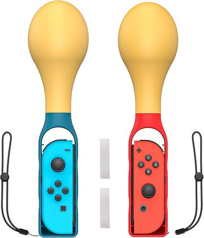 مقابض TiMOVO Maracas لجهاز Nintendo Switch Samba de Amigo، (عبوة من قطعتين) مقابض يد مريحة لاهتزاز Maracas، مقابض متوافقة مع Nintendo Switch OLED Model 2021/Switch Joycon، أحمر وأزرق in Saudi Arabia