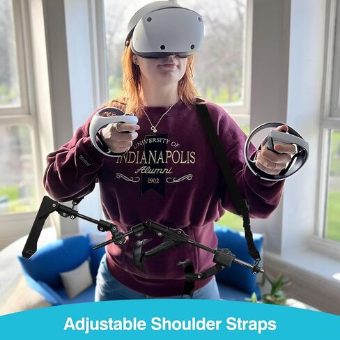 PECOOVR Gunstock المغناطيسي لوحدة تحكم PSVR2، مرفق بندقية بندقية قابل للتعديل مع أشرطة الكتف لملحقات PlayStation VR2، قبضة المسدس تعزز تجربة لعبة الرماية Pavlov Pistolwhip FPS in Kuwait