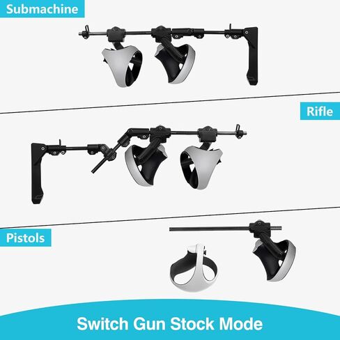 PECOOVR Gunstock المغناطيسي لوحدة تحكم PSVR2، مرفق بندقية بندقية قابل للتعديل مع أشرطة الكتف لملحقات PlayStation VR2، قبضة المسدس تعزز تجربة لعبة الرماية Pavlov Pistolwhip FPS in Kuwait