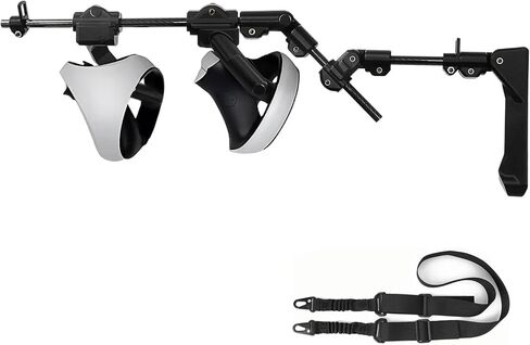 PECOOVR Gunstock المغناطيسي لوحدة تحكم PSVR2، مرفق بندقية بندقية قابل للتعديل مع أشرطة الكتف لملحقات PlayStation VR2، قبضة المسدس تعزز تجربة لعبة الرماية Pavlov Pistolwhip FPS in Kuwait