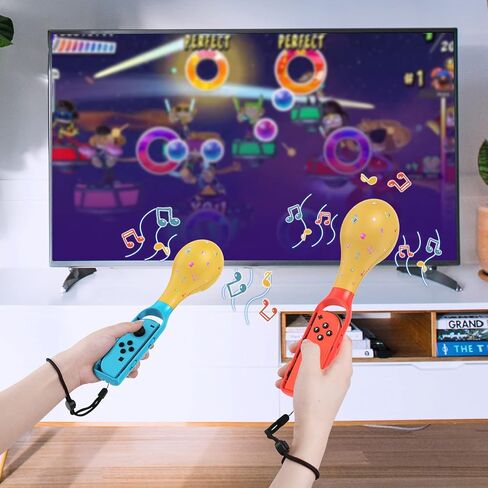 مقابض يد لوحدة تحكم OLED للتبديل/التبديل، مقابض يد لعبة Samba Maracas لـ Samba de Amigo: Party Central، قبضة يد بمطرقة رملية متوافقة مع Nintendo Switch وOLED Joy Cons in Kuwait