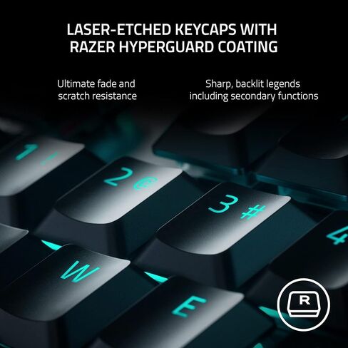 لوحة مفاتيح الألعاب اللاسلكية Razer DeathStalker V2 Pro: مفتاح بصري منخفض المستوى HyperSpeed ​​​​لاسلكي وبلوتوث 5.0-40 ساعة - أغطية مفاتيح مغلفة فائقة المتانة - Chroma RGB (متجدد) in Kuwait