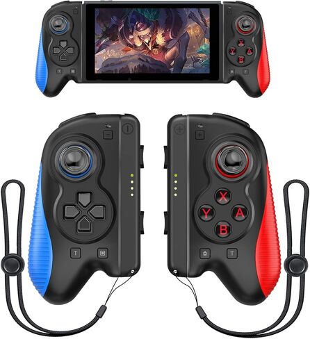 Boconna Wireless Switch Joycon، Joy Cons for Switch Sport، Joycons Pad Pro لدعم التبديل Turbo، الاستيقاظ و 6 محاور، بديل لـ Switch Joy con مع أشرطة المعصم (أسود) in Kuwait