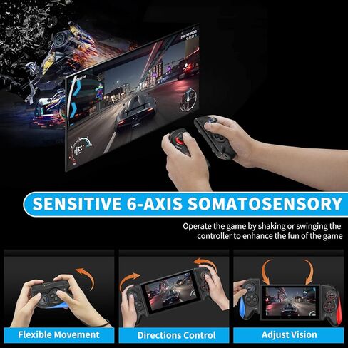 Boconna Wireless Switch Joycon، Joy Cons for Switch Sport، Joycons Pad Pro لدعم التبديل Turbo، الاستيقاظ و 6 محاور، بديل لـ Switch Joy con مع أشرطة المعصم (أسود) in Kuwait