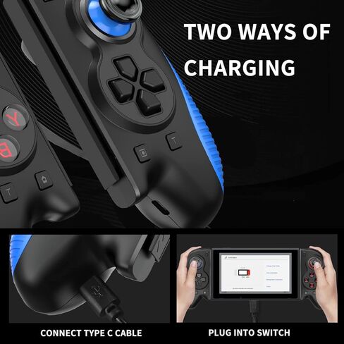 Boconna Wireless Switch Joycon، Joy Cons for Switch Sport، Joycons Pad Pro لدعم التبديل Turbo، الاستيقاظ و 6 محاور، بديل لـ Switch Joy con مع أشرطة المعصم (أسود) in Kuwait