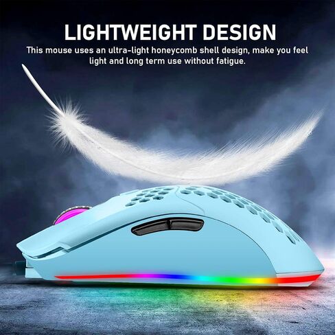 Mechanical Gaming Keyboard Blue Switch Mini 82 Keys Wired Rainbow LED Backlit Keyboard,Lightweight Gaming Mouse 6400DPI Honeycomb Optical,Gaming Mouse Pad for Gamers and Typists(Blue) in Kuwait