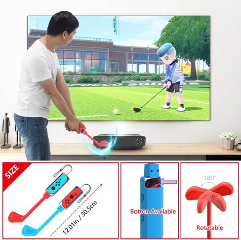 for Nintendo Switch Sports 13in1 Games Accessories Bundle Kit, for Mario Golf Clubs / Tennis Games Party wtih Portable Hand Bag, Soccer Leg Strap / Racket, Family / Children / Adult Gift Kit in Kuwait