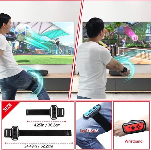 for Nintendo Switch Sports 13in1 Games Accessories Bundle Kit, for Mario Golf Clubs / Tennis Games Party wtih Portable Hand Bag, Soccer Leg Strap / Racket, Family / Children / Adult Gift Kit in Kuwait