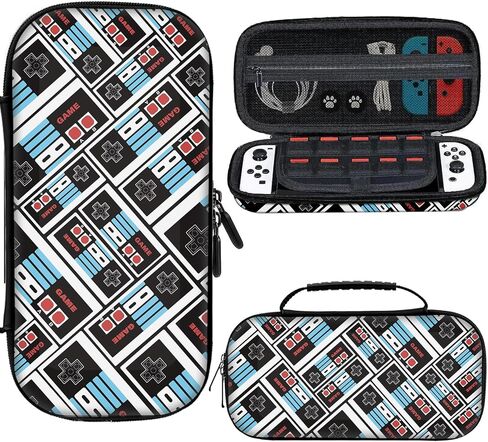 ALITOR Carrying Case for Nintendo Switch OLED Model，Multifunction Hard Shell Protective Cover Shockproof with Card Slots for Console Accessories for Nintendo Switch (Blue) in Saudi Arabia