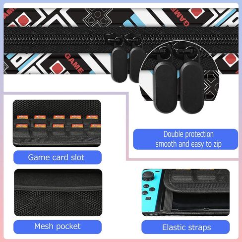 ALITOR Carrying Case for Nintendo Switch OLED Model，Multifunction Hard Shell Protective Cover Shockproof with Card Slots for Console Accessories for Nintendo Switch (Blue) in Saudi Arabia