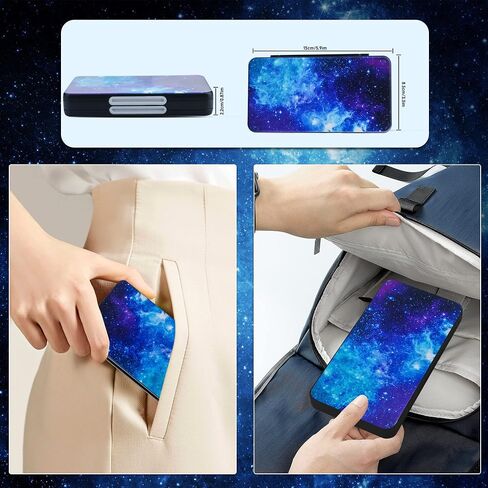 RHOTALL Game Card Case for Nintendo Switch/OLED/Lite/2 , Storage Card Box with 48 Game Cards Cartridge and 24 SD Cards Slots, Switch Games Holder with Magnetic Design - Starry sky in Saudi Arabia