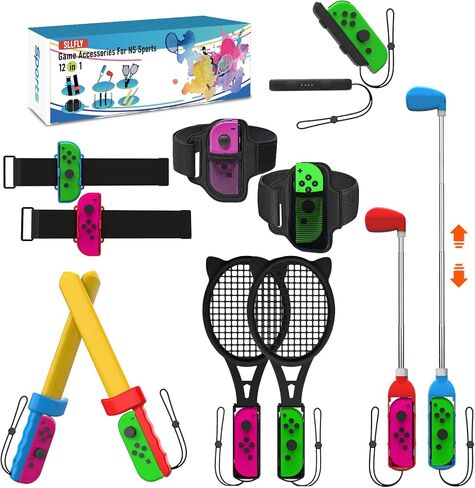 Switch Sports Accessories Bundle-SLLFLY 12 in 1 Nintendo Switch Sports Kit Compatible with Switch/Switch OLED Nintedo Sports Games in Kuwait