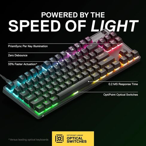 SteelSeries New Apex 9 Mini – HotSwap Optical Mini Keyboard – 60% Compact Design – Optical Switches – RGB Customization – Aluminum Alloy Frame – Double Shot PBT Keycap (Renewed) in Saudi Arabia