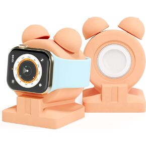 iWatch Stand for Apple Watch Charger Stand Series Ultra 9/8/7/6/Se/5/4/3/2/1 Сute Silicone Apple Watch Holder Supports Nightstand Mode Charging Dock Accessories [Charger Not Included]