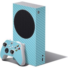 غلاف MightySkins من ألياف الكربون متوافق مع حزمة Xbox Series S - أزرق خالص | لمسة نهائية واقية ومتينة من ألياف الكربون | سهل التطبيق وتغيير الأنماط | صنع في الولايات المتحدة الأمريكية in Kuwait