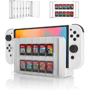 حافظة بطاقة لعب ممتازة لـ Switch OLED، علبة بطاقة التبديل خرطوشة عرض بطاقة اللعب صندوق خزانة ، حامل خرطوشة لعب شفاف كريستالي مناسب لمحطة شحن أو ليد (10 فتحات) in Saudi Arabia