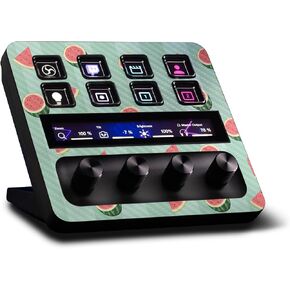 جلد MightySkins من ألياف الكربون متوافق مع Elgato Stream Deck + رقعة البطيخ | لمسة نهائية واقية ومتينة من ألياف الكربون | سهلة التطبيق in Saudi Arabia