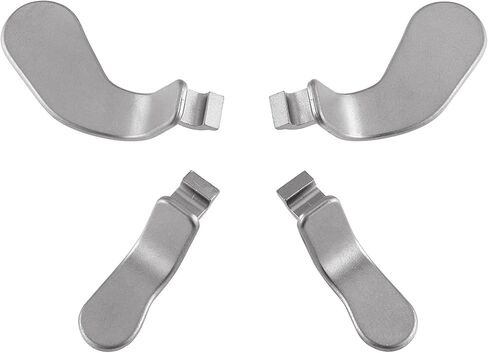 EASEGMER Metal Black Stainless Steel Paddles, Replacement Parts Video Games Accessories Kits, Interchangeable Hair Trigger Locks for Xbox One Elite Seies 2 & Elite 2 Core Controller - 4 PCS (Black) in Saudi Arabia