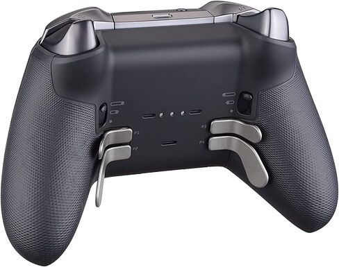 EASEGMER Metal Black Stainless Steel Paddles, Replacement Parts Video Games Accessories Kits, Interchangeable Hair Trigger Locks for Xbox One Elite Seies 2 & Elite 2 Core Controller - 4 PCS (Black) in Saudi Arabia