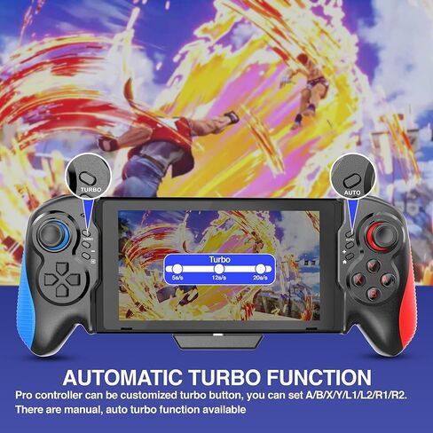 وحدة تحكم ZUJO Pro لجهاز Nintendo Switch، واستبدال Joy-Cons، وحافظة لوحة ألعاب لاسلكية مع مستشعر جاذبية بستة محاور، واهتزاز محرك مزدوج ووظيفة Turbo in Saudi Arabia