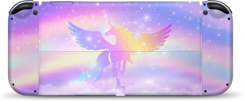 Tacky Design Unicorn Skin Compatible with Nintendo Switch OLED Skin Anime Vinyl 3M Pink Nintendo Switch OLED Stickers Set - Switch OLED Skin for Console, Dock, Joy Con - Decal Full Wrap in Saudi Arabia