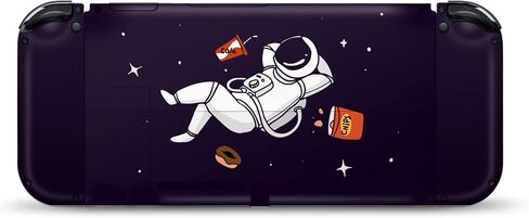TACKY DESIGN Astronaut Skin Compatible with Nintendo Switch OLED Skin - Purple Vinyl 3M Nintendo Switch OLED Stickers Set - Cute Switch OLED Skin for Console, Dock, Joy Con Wrap - Decal Full Wrap in Saudi Arabia