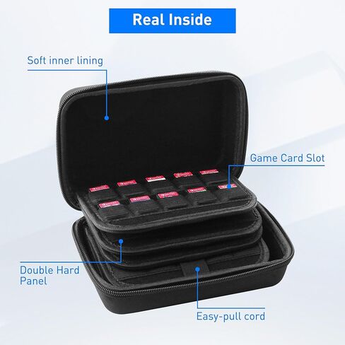 حقيبة حمل FANPL 120 Switch game Hard EVA، واقي بطاقة محمول بسحاب مزدوج، حامل ألبوم جامع البطاقات لبطاقات ألعاب Nintendo Switch وبطاقات ألعاب PS Vita in Kuwait