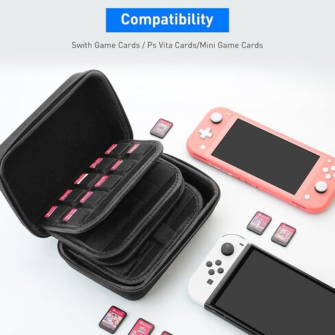 حقيبة حمل FANPL 120 Switch game Hard EVA، واقي بطاقة محمول بسحاب مزدوج، حامل ألبوم جامع البطاقات لبطاقات ألعاب Nintendo Switch وبطاقات ألعاب PS Vita in Kuwait