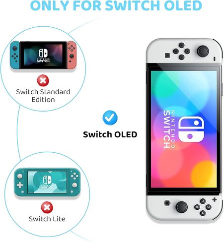 FANPL for Nintendo Switch OLED Case, Dockable Protective Case Cover for Switch OLED and Joy Con Controller with 2 Cat Paw Thumb Grips (Pink & Purple) in Kuwait