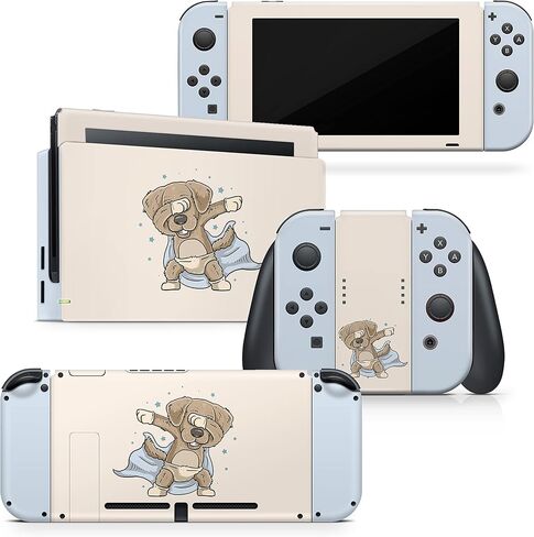 TACKY DESIGN Cute Dog Skin Compatible with Nintendo Switch, Kawaii Blue Switch Skin, Vinyl 3m Sticker, Full wrap Cover in Saudi Arabia