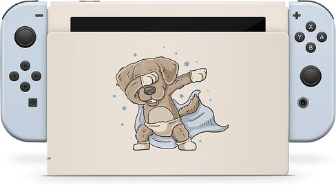 TACKY DESIGN Cute Dog Skin Compatible with Nintendo Switch, Kawaii Blue Switch Skin, Vinyl 3m Sticker, Full wrap Cover in Saudi Arabia
