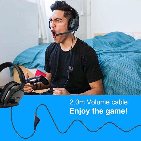 كابل سماعة رأس بديل A40 TR مع التحكم في مستوى الصوت متوافق مع سماعات الألعاب Astro A10 A40 A40tr A50، يعمل لجهاز Xbox One Play Station 4 PS5 (6.6 قدم) in Kuwait
