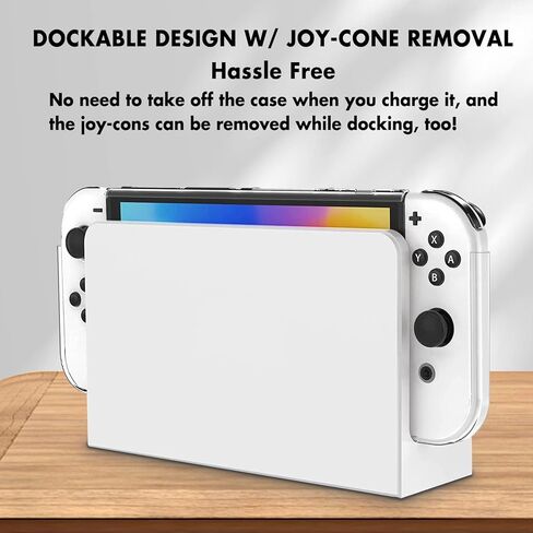 حافظة Innoc Switch OLED حافظة شفافة قابلة للإرساء وغطاء حماية مضاد للصدمات لجهاز Nintendo Switch OLED موديل 2021 مع واقي شاشة وأغطية إبهام، وقبضة مريحة in Kuwait