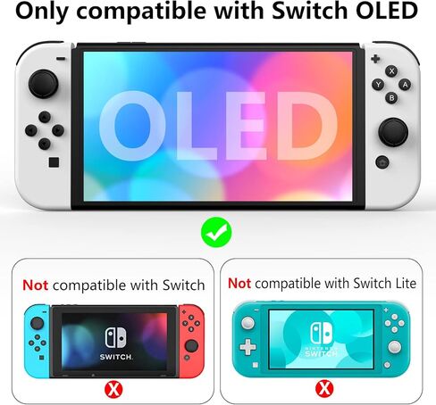 حافظة Innoc Switch OLED حافظة شفافة قابلة للإرساء وغطاء حماية مضاد للصدمات لجهاز Nintendo Switch OLED موديل 2021 مع واقي شاشة وأغطية إبهام، وقبضة مريحة in Kuwait