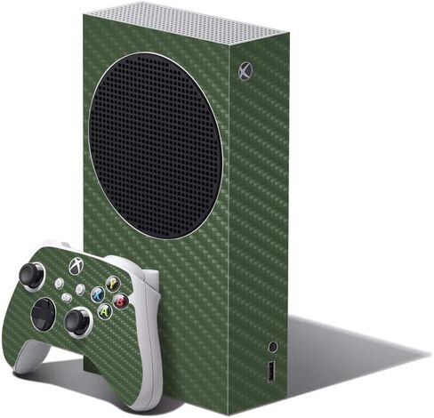 MightySkins Carbon Fiber Skin Compatible with XBOX Series S Bundle - Solid Baby Blue | Protective, Durable Textured Carbon Fiber Finish | Easy to Apply | Made in The USA in Saudi Arabia