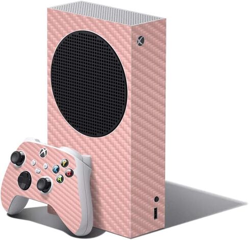 MightySkins Carbon Fiber Skin Compatible with XBOX Series S Bundle - Solid Baby Blue | Protective, Durable Textured Carbon Fiber Finish | Easy to Apply | Made in The USA in Saudi Arabia