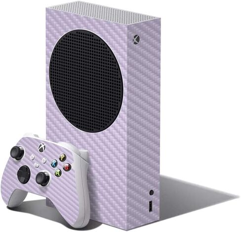 MightySkins Carbon Fiber Skin Compatible with XBOX Series S Bundle - Solid Baby Blue | Protective, Durable Textured Carbon Fiber Finish | Easy to Apply | Made in The USA in Saudi Arabia