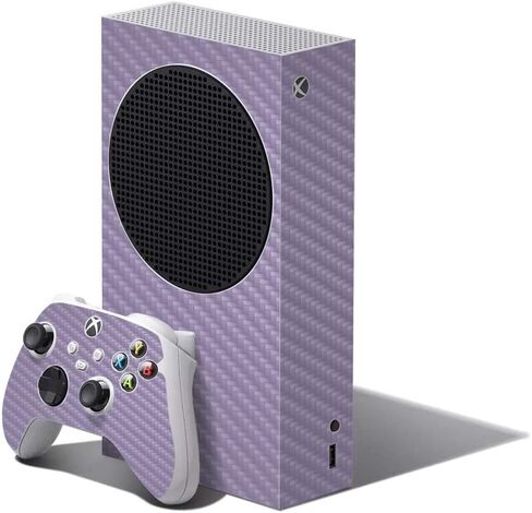 MightySkins Carbon Fiber Skin Compatible with XBOX Series S Bundle - Solid Baby Blue | Protective, Durable Textured Carbon Fiber Finish | Easy to Apply | Made in The USA in Saudi Arabia
