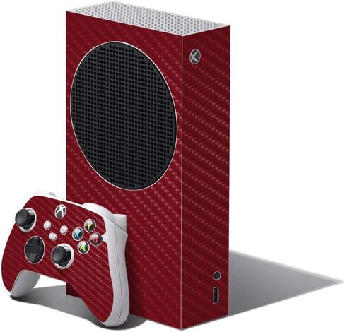 MightySkins Carbon Fiber Skin Compatible with XBOX Series S Bundle - Solid Baby Blue | Protective, Durable Textured Carbon Fiber Finish | Easy to Apply | Made in The USA in Saudi Arabia