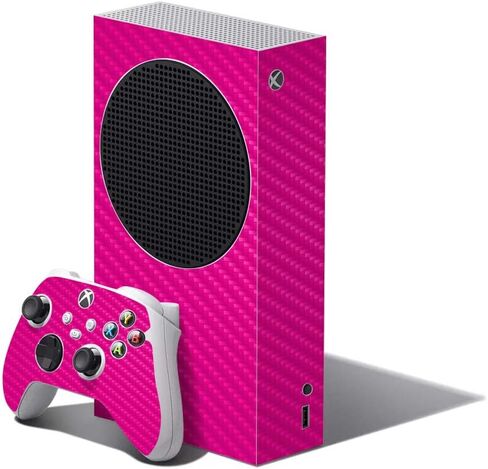 MightySkins Carbon Fiber Skin Compatible with XBOX Series S Bundle - Solid Baby Blue | Protective, Durable Textured Carbon Fiber Finish | Easy to Apply | Made in The USA in Saudi Arabia