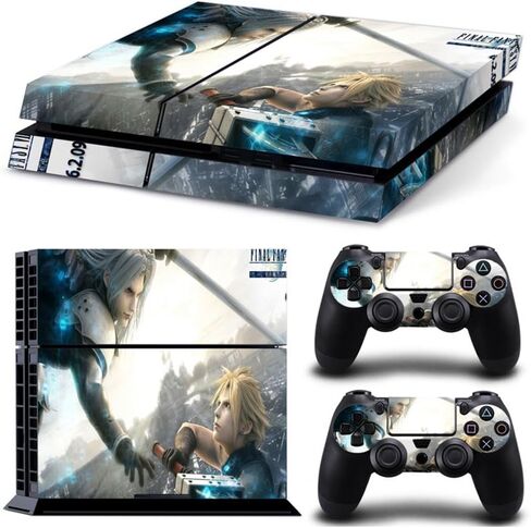 Sony PlayStation 4 Skin Decal Sticker Set - Final Fantasy 7 (1 Console Sticker + 2 Controller Stickers) in Saudi Arabia