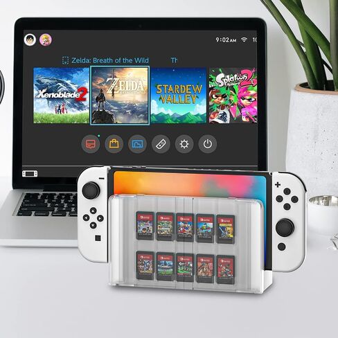 حافظة بطاقة لعب ممتازة لـ Switch OLED، علبة بطاقة التبديل خرطوشة عرض بطاقة اللعب صندوق خزانة ، حامل خرطوشة لعب شفاف كريستالي مناسب لمحطة شحن أو ليد (10 فتحات) in Saudi Arabia