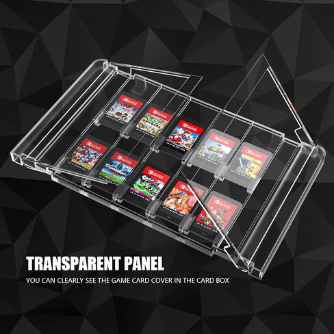 حافظة بطاقة لعب ممتازة لـ Switch OLED، علبة بطاقة التبديل خرطوشة عرض بطاقة اللعب صندوق خزانة ، حامل خرطوشة لعب شفاف كريستالي مناسب لمحطة شحن أو ليد (10 فتحات) in Saudi Arabia