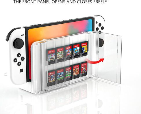 حافظة بطاقة لعب ممتازة لـ Switch OLED، علبة بطاقة التبديل خرطوشة عرض بطاقة اللعب صندوق خزانة ، حامل خرطوشة لعب شفاف كريستالي مناسب لمحطة شحن أو ليد (10 فتحات) in Saudi Arabia