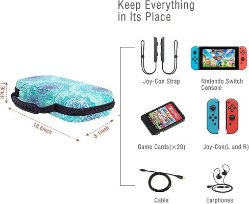 حافظة Vimorco Carry لجهاز Nintendo Switch، حافظة Switch OLED Model(2021)، حقيبة سفر محمولة مقاومة للصدمات مع 16 فتحة لبطاقة الألعاب لجهاز Nintendo Switch (رخام وردي) in Saudi Arabia