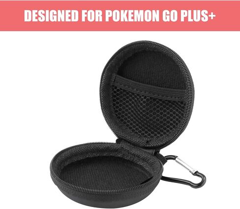 حقيبة حمل صلبة من BOXOB لـ Pokémon GO Plus+، حافظة واقية مع غطاء بمشبك حلقة تسلق لـ Pokemon GO Plus + حقيبة تخزين صغيرة (أسود) in Saudi Arabia