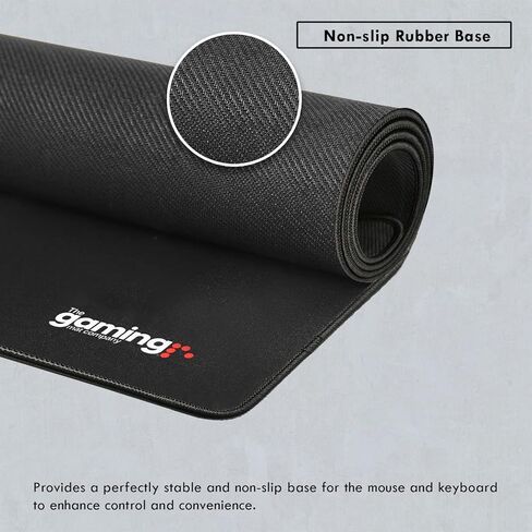 GMC Deluxe Pro Black X1 Professional Gaming Mouse Pad - Extended Keyboard Mouse Mat with Stitched Edges - Non Slip, Waterproof, Rubber Base Desk Mat (35" x 17" x 0.16") in Kuwait