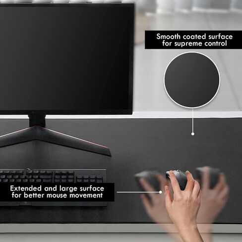 GMC Deluxe Pro Black X1 Professional Gaming Mouse Pad - Extended Keyboard Mouse Mat with Stitched Edges - Non Slip, Waterproof, Rubber Base Desk Mat (35" x 17" x 0.16") in Kuwait