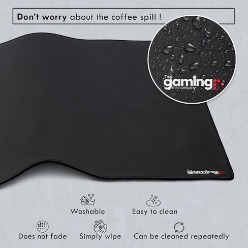 GMC Deluxe Pro Black X1 Professional Gaming Mouse Pad - Extended Keyboard Mouse Mat with Stitched Edges - Non Slip, Waterproof, Rubber Base Desk Mat (35" x 17" x 0.16") in Kuwait